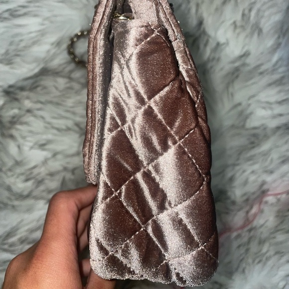 Shoulder bag Quilted velvet flap bag Brown purse chain strap bag - Picture 5 of 12